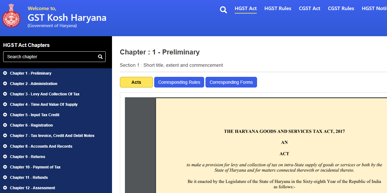Haryana Government, Launches GST Kosh Portal,
